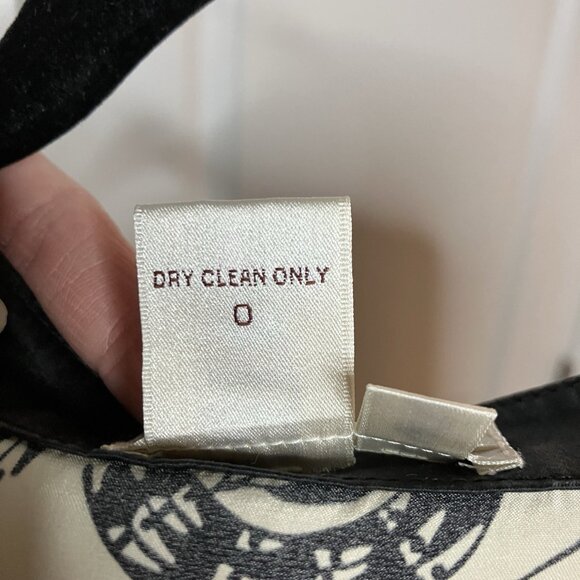 Y2K Max Studio Silk Blouse Womens M Black White Geometric Whimsigoth Fairy - Picture 3 of 8